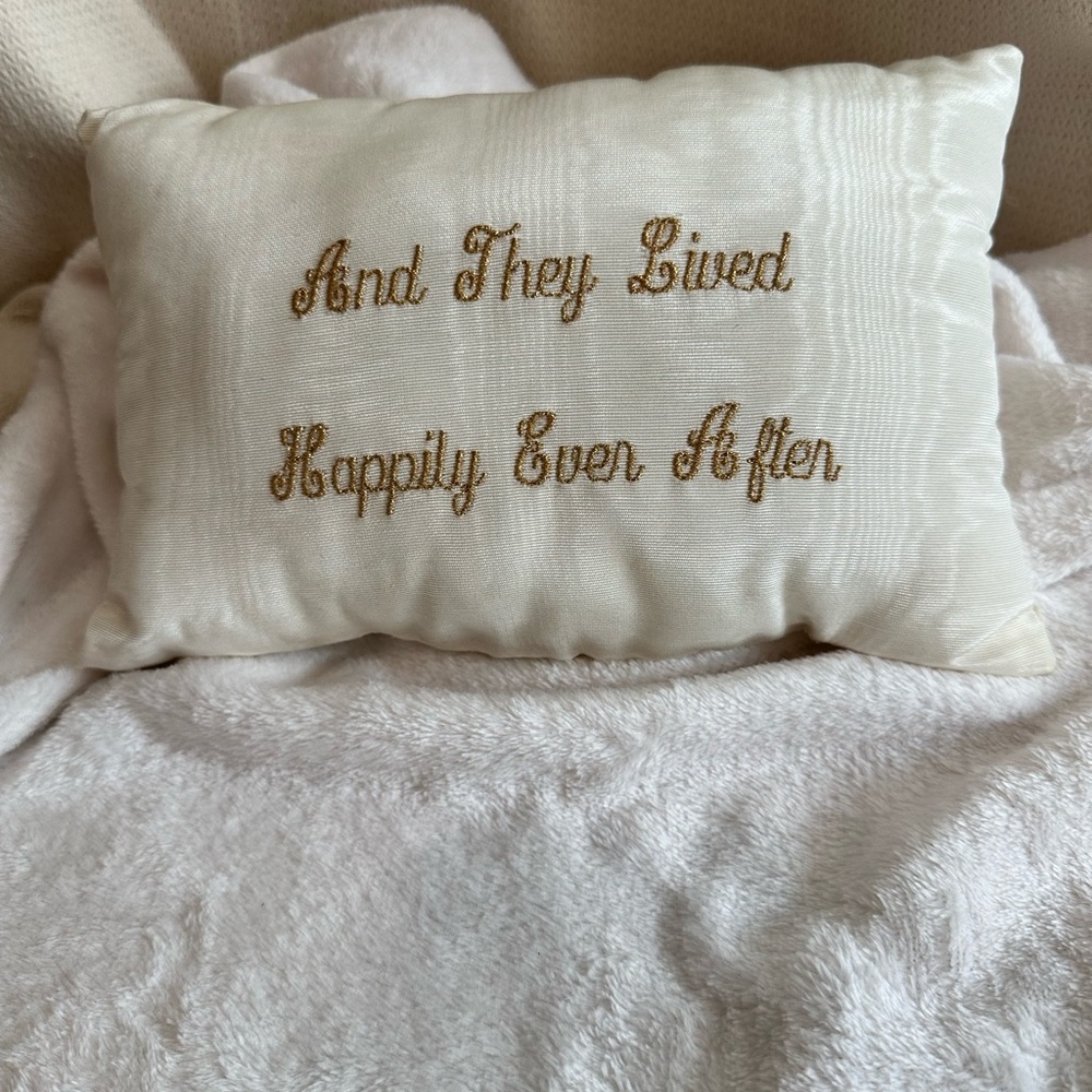 Decorative Pillow with Gold Embroidery